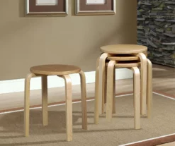Natural Bentwood 4-Piece Stool Set -Storage supplies store 810389583 1 1