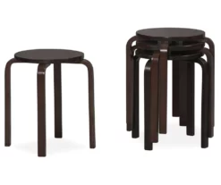 Wenge Bentwood 4-Piece Stool Set 7 Wenge Bentwood 4-Piece Stool Set -Storage supplies store 810389584 2 1