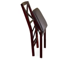 Espresso Cross Back Folding Chairs, 2-Pack -Storage supplies store 810389592 3