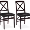 Espresso Cross Back Folding Chairs, 2-Pack 2 Espresso Cross Back Folding Chairs, 2-Pack -Storage supplies store 810389592 5