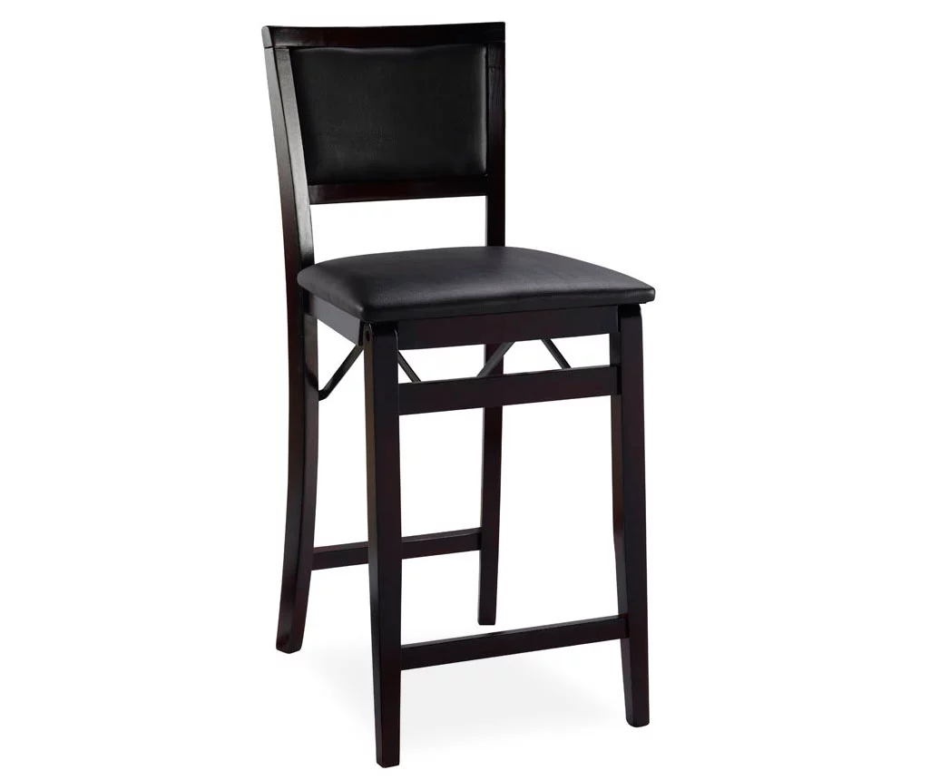 Espresso Padded Back Folding Bar/Counter Stools 3 Espresso Padded Back Folding Bar/Counter Stools