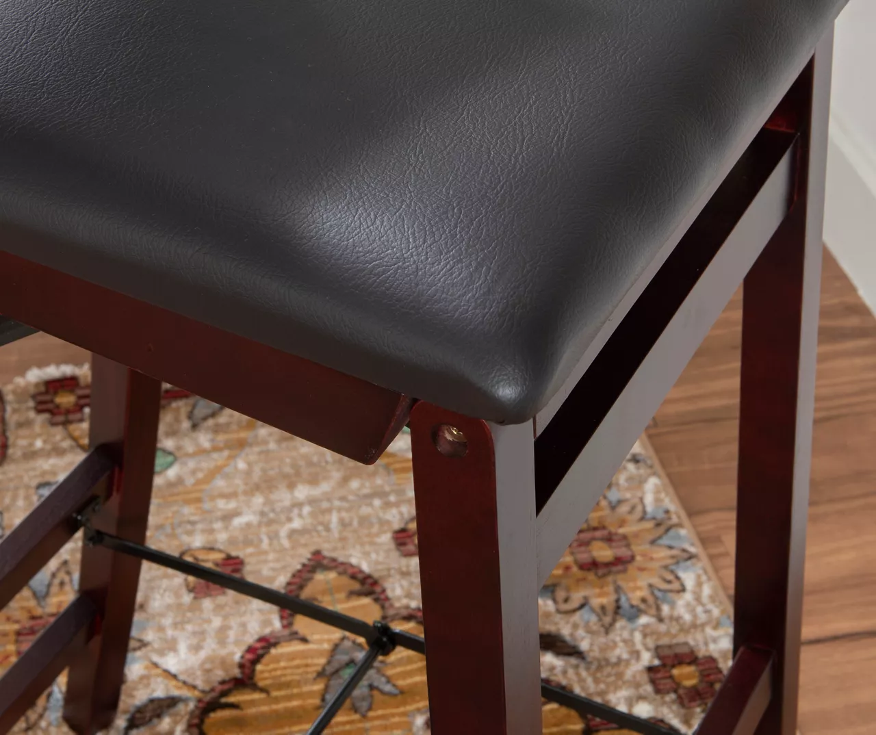 30" Espresso Padded Folding Barstool 5 30" Espresso Padded Folding Barstool - Image 3