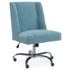 Aqua Square Back Office Chair With Nailhead Trim