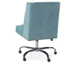 Aqua Square Back Office Chair With Nailhead Trim 8 Aqua Square Back Office Chair With Nailhead Trim -Storage supplies store 810389622 3