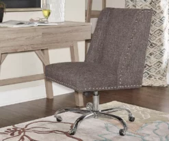 Charcoal Gray Square Back Office Chair With Nailhead Trim 13 Charcoal Gray Square Back Office Chair With Nailhead Trim -Storage supplies store 810389623 1