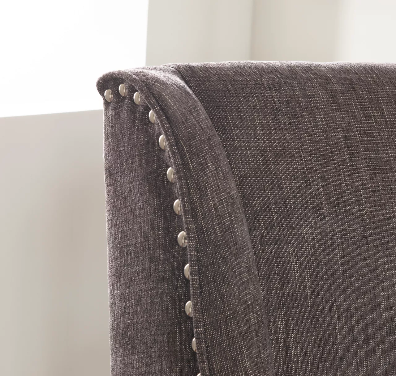 Charcoal Gray Square Back Office Chair With Nailhead Trim 8 Charcoal Gray Square Back Office Chair With Nailhead Trim - Image 6