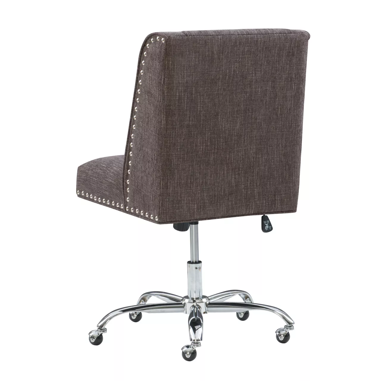 Charcoal Gray Square Back Office Chair With Nailhead Trim 6 Charcoal Gray Square Back Office Chair With Nailhead Trim - Image 4