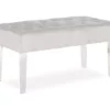 Marie Platinum Padded Glam Acrylic Bench 2 Marie Platinum Padded Glam Acrylic Bench -Storage supplies store 810389624 1