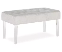 Marie Platinum Padded Glam Acrylic Bench