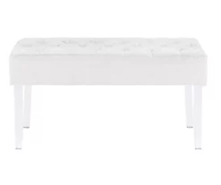 Marie Platinum Padded Glam Acrylic Bench -Storage supplies store 810389624 A0 2