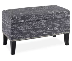 Claudia Gray Script Storage Ottoman