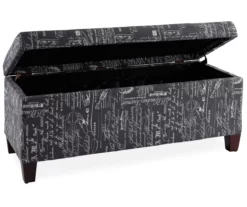 Claudia Gray Script Storage Ottoman -Storage supplies store 810389626 2