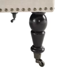 Claire Cream Square French Country Ottoman -Storage supplies store 810389627 3