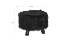Bailey Black Faux Fur Ottoman Stool 11 Bailey Black Faux Fur Ottoman Stool -Storage supplies store 810389628 5