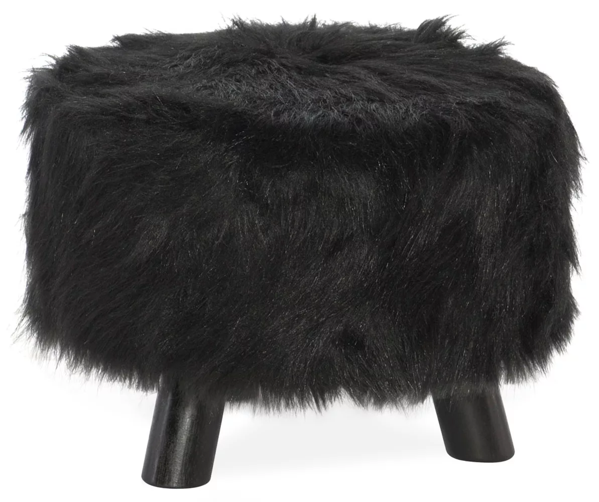 Bailey Black Faux Fur Ottoman Stool 3 Bailey Black Faux Fur Ottoman Stool