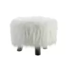 Bailey White Faux Fur Ottoman Stool 2 Bailey White Faux Fur Ottoman Stool -Storage supplies store 810389629 1