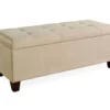 Erin Beige Padded Shoe Storage Ottoman -Storage supplies store 810389630 1
