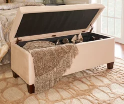 Erin Beige Padded Shoe Storage Ottoman -Storage supplies store 810389630 4
