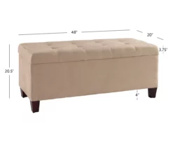 Erin Beige Padded Shoe Storage Ottoman -Storage supplies store 810389630 A8