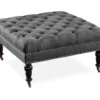 Claire Charcoal Square French Country Ottoman -Storage supplies store 810389632 1
