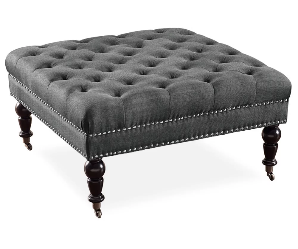 Claire Charcoal Square French Country Ottoman 3 Claire Charcoal Square French Country Ottoman