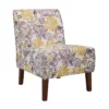 Shleby Gray & Yellow Floral Armless Accent Chair -Storage supplies store 810389645 1 2