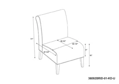 Shleby Gray & Yellow Floral Armless Accent Chair -Storage supplies store 810389645 4