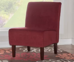 Hannah Red Armless Accent Chair -Storage supplies store 810389648 1 1