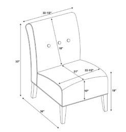 Hannah Red Armless Accent Chair -Storage supplies store 810389648 4