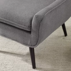 Sara Gray Flannel Mid-Century Accent Chair 11 Sara Gray Flannel Mid-Century Accent Chair -Storage supplies store 810389651 2 1