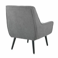 Sara Gray Flannel Mid-Century Accent Chair 12 Sara Gray Flannel Mid-Century Accent Chair -Storage supplies store 810389651 3