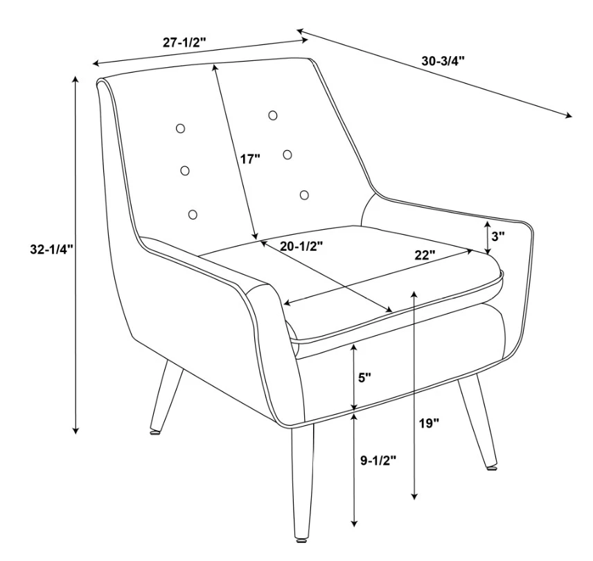 Sara Gray Flannel Mid-Century Accent Chair 8 Sara Gray Flannel Mid-Century Accent Chair - Image 6