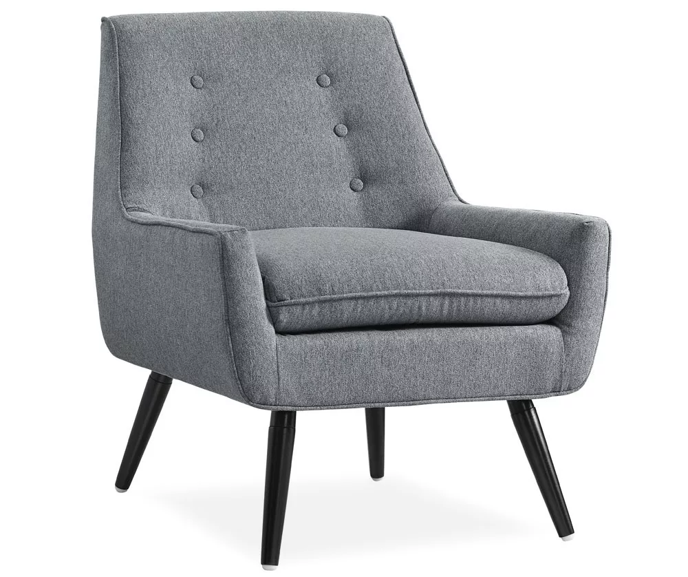 Sara Gray Flannel Mid-Century Accent Chair 3 Sara Gray Flannel Mid-Century Accent Chair