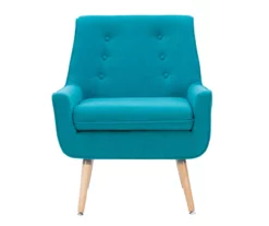 Sara Blue Flannel Mid-Century Accent Chair -Storage supplies store 810389652 A0 2