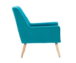 Sara Blue Flannel Mid-Century Accent Chair -Storage supplies store 810389652 A0 3