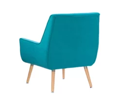 Sara Blue Flannel Mid-Century Accent Chair -Storage supplies store 810389652 A0 4