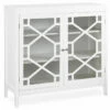Ava White Geometric 2-Door Cabinet -Storage supplies store 810389656 1