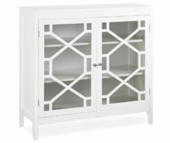 Ava White Geometric 2-Door Cabinet
