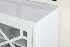 Ava White Geometric 2-Door Cabinet -Storage supplies store 810389656 3