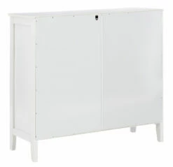 Ava White Geometric 2-Door Cabinet -Storage supplies store 810389656 5
