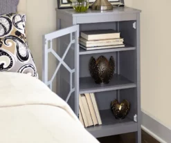 Ava Gray Geometric Single Door Cabinet 7 Ava Gray Geometric Single Door Cabinet -Storage supplies store 810389657 1 1