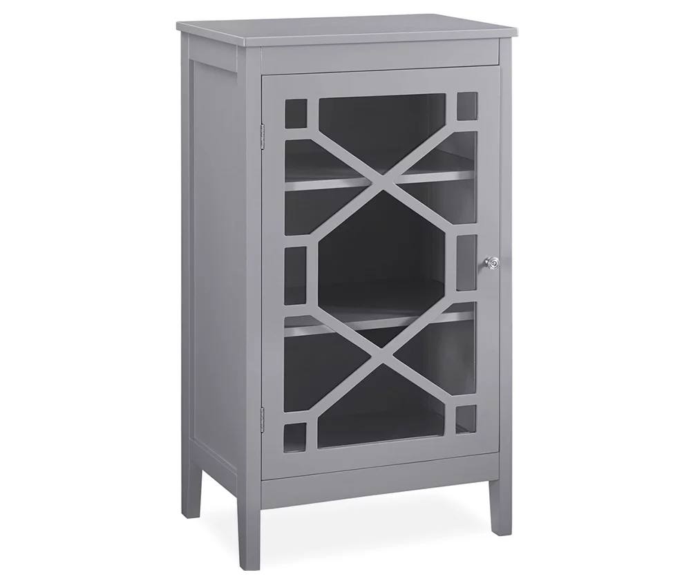 Ava Gray Geometric Single Door Cabinet 3 Ava Gray Geometric Single Door Cabinet
