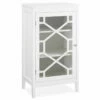 Ava White Geometric Single Door Cabinet -Storage supplies store 810389658 1