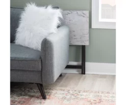 Davis White Faux Marble Tray Tables With Stand, 5-Piece Set -Storage supplies store 810389673 B0 6