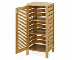 Pierce Bamboo Single Door Floor Cabinet -Storage supplies store 810389686 2