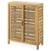 Pierce Bamboo Sliding Door Floor Cabinet 2 Pierce Bamboo Sliding Door Floor Cabinet -Storage supplies store 810389687 1