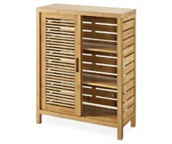 Pierce Bamboo Sliding Door Floor Cabinet -Storage supplies store 810389687 2