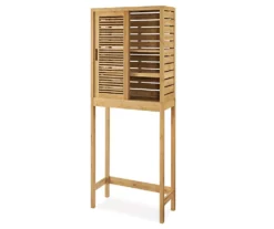Pierce Bamboo 2-Door Over-The-Toilet Space Saver -Storage supplies store 810389689 2
