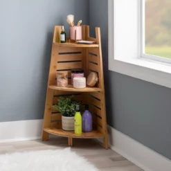 Pierce Bamboo 3-Tier Corner Shelf 16 Pierce Bamboo 3-Tier Corner Shelf -Storage supplies store 810389691 1 1