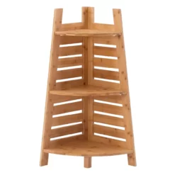 Pierce Bamboo 3-Tier Corner Shelf 24 Pierce Bamboo 3-Tier Corner Shelf -Storage supplies store 810389691 4